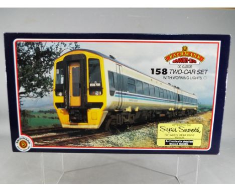 Bachmann Branch Line - an OO gauge two-car set 158 with working lights, op no 158906 DMU Wypte Metro # 31-502, appears mint i
