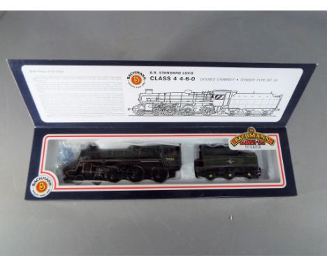 Bachmann Branch Line - an OO gauge BR standard class 4 locomotive and tender 4-6-0, op no 75023, green livery, # 31-101, appe