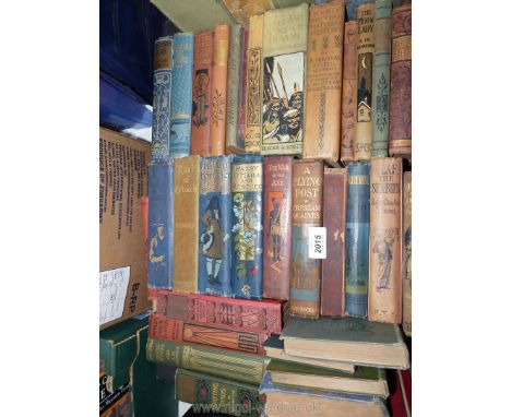 A box of old books to include The Old Helmet, The War of The Axe, Rupert's Resolve etc.