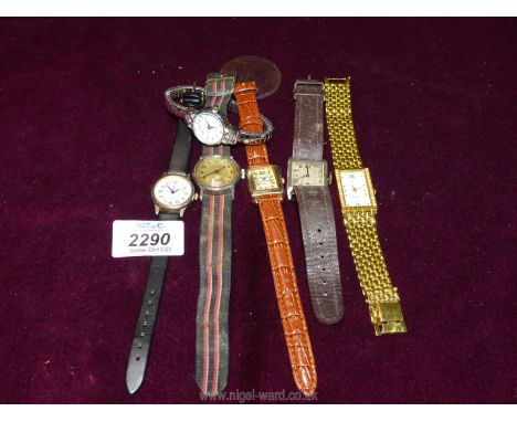 Miscellaneous vintage wristwatches including Movado sport, silver cased watch (no name) and others.