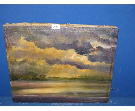 An Oil on canvas impressionist of Seascape, a/f , 21 1/4" x 16 1/2".
