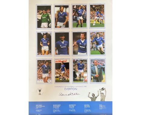 Football Howard Kendall signed 23x16 Everton European Cup Winners Cup Kings 1985 limited edition big blue tube team montage p