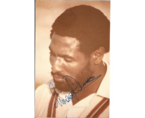 Cricket Sir Viv Richards signed 6x4 colour photo. Sir Isaac Vivian Alexander Richards, KNH, OBE , born 7 March 1952, is an An