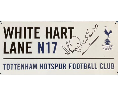 Football Harry Redknapp signed White Hart Lane N17 Tottenham Hotspur commemorative metal road sign. Henry James Redknapp , bo