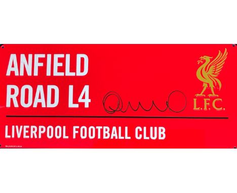 Football Harry Kewell signed Anfield Road L4 Liverpool Football Club commemorative metal road sign. Harry Kewell , born 22 Se