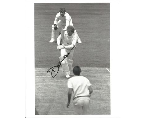 Cricket David Gower signed 10x8 black and white photo. David Ivon Gower OBE , born 1 April 1957, is an English cricket commen