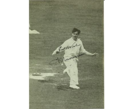 Cricket Fred Trueman signed 6x4 black and white photo. Frederick Sewards Trueman, OBE , 6 February 1931 - 1 July 2006, was an