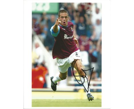 Football Joe Cole signed 10x8 colour photo pictured in action for West Ham United. Joseph John Cole , born 8 November 1981, i