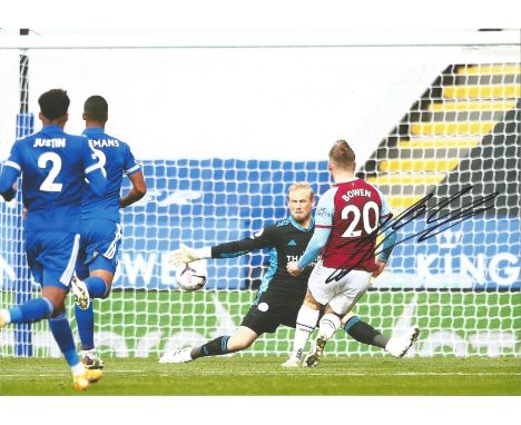 Football Jarrod Bowen signed 12x8 colour photo pictured in action for West Ham United. Jarrod Bowen , born 20 December 1996, 