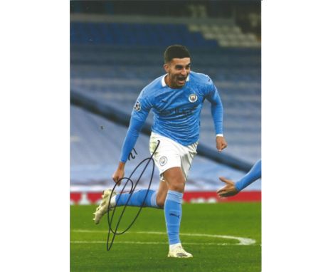 Football Ferran Torres signed 12x8 colour photo pictured celebrating while playing for Manchester City. Ferran Torres García 