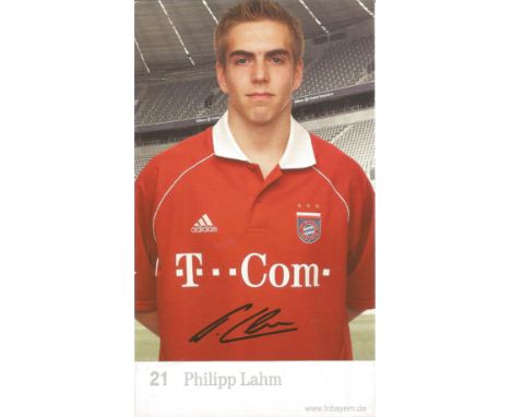 Football Philipp Lahm signed 6x4 Bayern Munich colour promo photo. Philipp Lahm , born 11 November 1983, is a German retired 