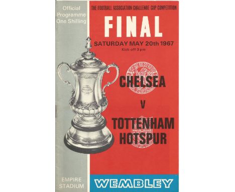 Football Chelsea V Tottenham Hotspur vintage programme 1967 FA Cup Final Wembley Empire Stadium. Good condition. All autograp