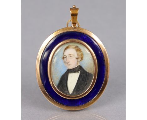 ENGLISH SCHOOL, early 19th century. A portrait miniature of a gentleman with short brown hair, wearing black dinner jacket &a