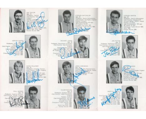 Olympics Great Britain Mens Hockey 1988 Gold Medallists multi signed promo pamphlet includes 19 signatures by bio pics fantas