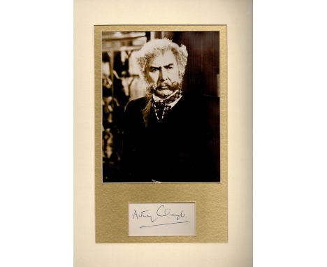 Anthony Quayle (1913-1989) Actor Signed Vintage Album Page Double Mounted 11x16 Photo Display. Good condition. All autographs