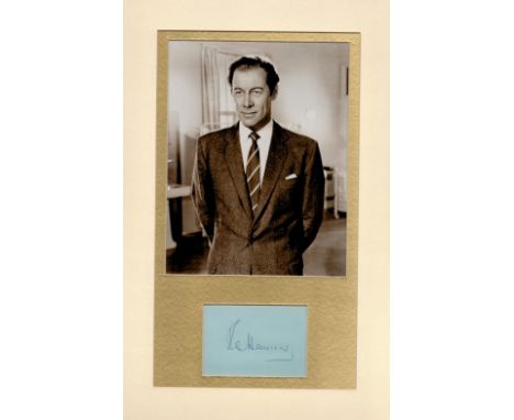 Rex Harrison (1908-1990) Actor Signed Vintage Album Page Double Mounted 11x17 Photo Display. Good condition. All autographs c