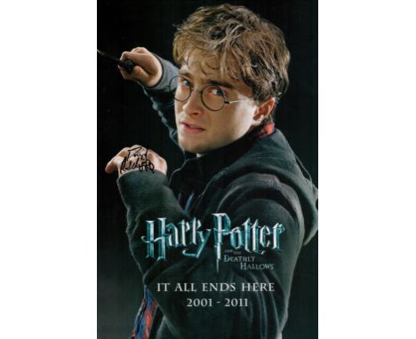Harry Potter Actor, Daniel Radcliffe signed 12x7 colour promo poster for the film Harry Potter and the Deathly Hallows. A lov