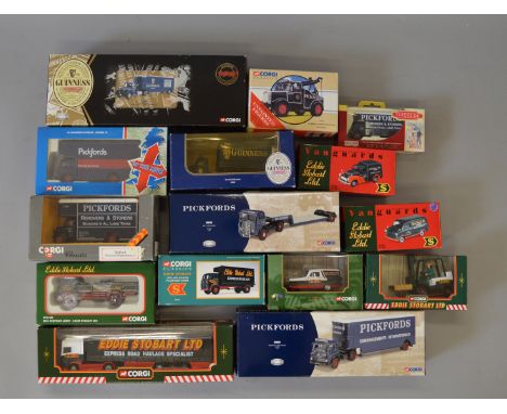 Fifteen  boxed Corgi Classics, mostly commercial, diecast model vehicles. This lot includes  a number of Eddie Stobart, Pickf