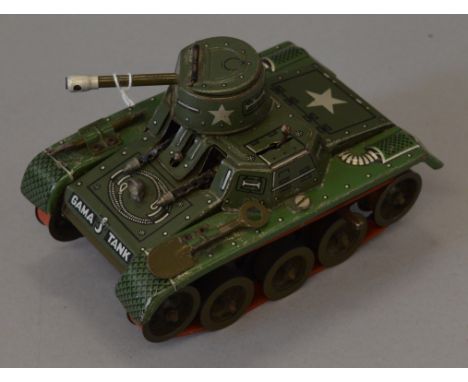 A 1950s tinplate West German Gama Tank. 