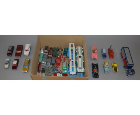 A quantity of unboxed playworn  diecast models by various manufacturers including items from the Dinky, Corgi and Spot On ran