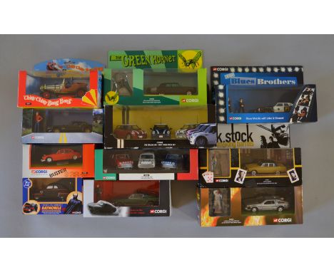 Eleven boxed  Corgi Film related diecast models. This lot includes two Italian Job Mini sets - CC99138 and 05506, CC05501 Bac