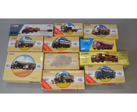 Corgi Classics. 11 x tanker & lorry models, including heavy haulage. VG boxed. 