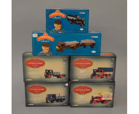 Six  boxed  limited edition Corgi Steam Wagon diecast models, four from the  'Vintage Glory of Steam' series and two from 'Di