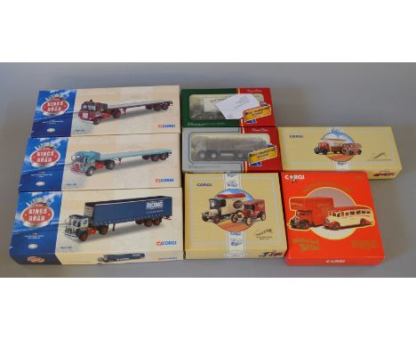 Corgi. 8 x diecast models, Including 1:50 scale Kings of the Road & Ltd Edition road transport heritage.