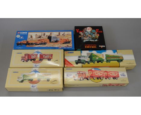 Corgi Classics. 6 x Fairground/Circus & Ltd Edtion US road transport models. VG boxed, some wear.