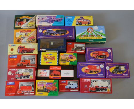 Twenty one boxed Corgi Classics, mostly commercial, diecast model vehicles. This lot includes  a number of Cadbury, Royal Mai