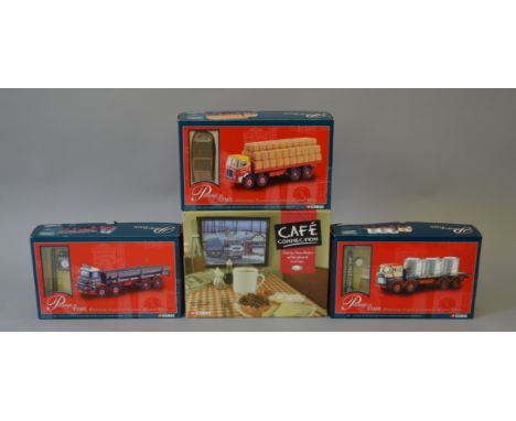 Four boxed Corgi 1:50 scale trucks, three from their 'Passage of Time' series, CC26403 AEC, 24503 Leyland and 23702 Leyland a