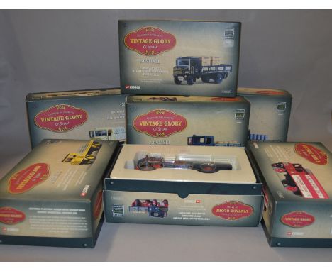 Seven Corgi Vintage Glory of Steam Sentinel 1:50 scale 1models: 80001; 80002; 80003; 80004; 80005; two 80006 (one with one wi