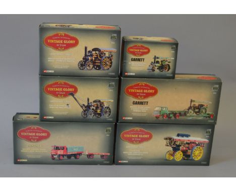 Six  boxed  limited edition Corgi 'Vintage Glory of Steam' diecast models. This lot includes 80112 Fowler B6 Crane Engine and