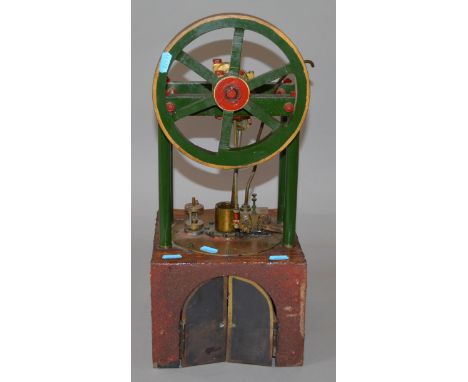 Live Steam. Well built model of Trevithick's 1812 overcrank engine. Turns over with good compression. 20cm diameter flywheel,