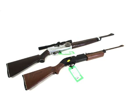 A Crosman 760 .177 Cal. air rifle with a Crosman 2200 Magnum .22 Cal. air rifle (NB both examples having rust to barrels)NB. 