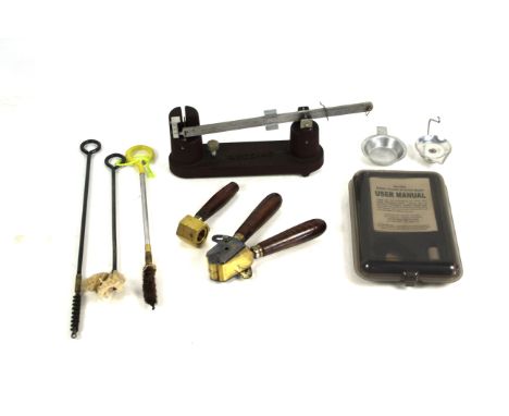 A mixed lot including digital reloading scales, bullet mould etc. 