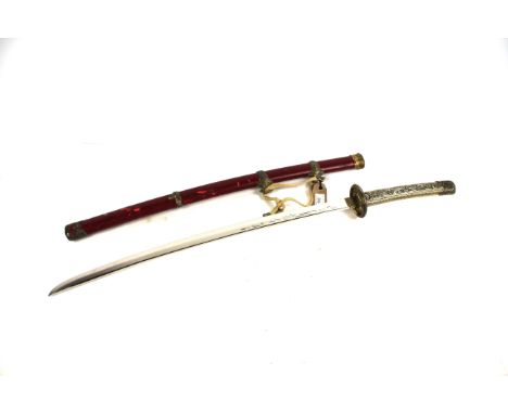A Katana style decorative sword with scabbard