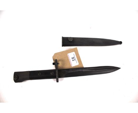 A scarce Uzi SMG bayonet with scabbard 