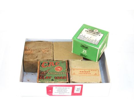 Five boxes of vintage 12 bore cartridges including a Government box of "Rocket"NB. This item can only be purchased by someone
