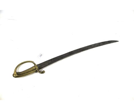 A 19th Century brass hilted continental Infantry hanger (no scabbard) 