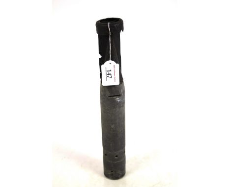 An inert German incendiary bomb, this example with steel nose "The Tile Smasher" (NB converted into money box by cutting slit