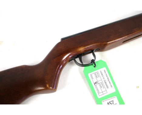 A Webley Vulcan .22 Cal air rifle Ser. No. 557915. Still in original box with paperwork and cardboard outer (for original shi