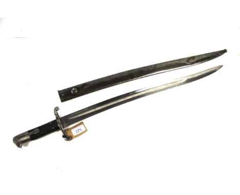 A British M1856 Yataghan sword bayonet with metal scabbard (Artillery)