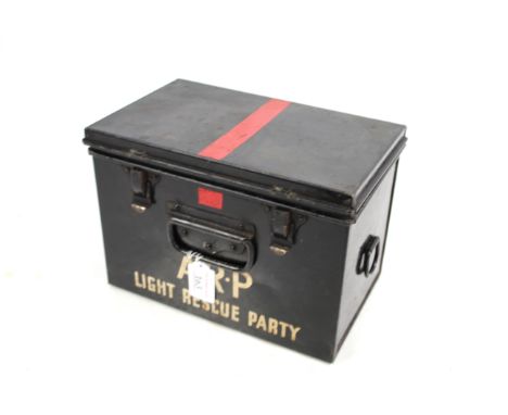 A WWII era A.R.P. Light Rescue Party First Aid tin, marked to base HBS 1939