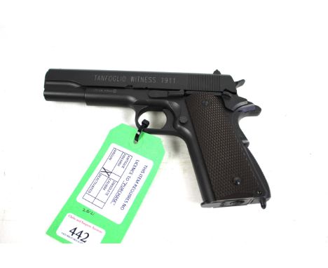 A Tanfoglio Co2 .177 Cal. steel BB "Witness 1911" air pistol, complete with box of purchase, good quantity of Co2 cartridges 