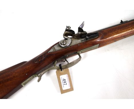 A replica Kentucky rifle with working lock and rod in place (NB This is a non firing decorative item only)