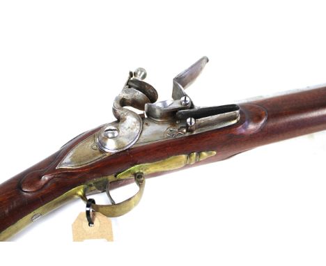 A replica Brown Bess musket with working lock and rod in place. (NB This is a non firing decorative item only)