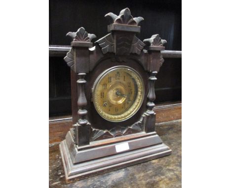 A Victorian mahogany cased balloon shaped mantle clock, together with another  