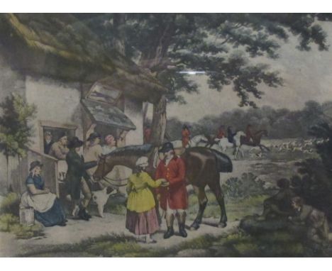 A set of four Edwardian George Morland hunting scene engravings  
