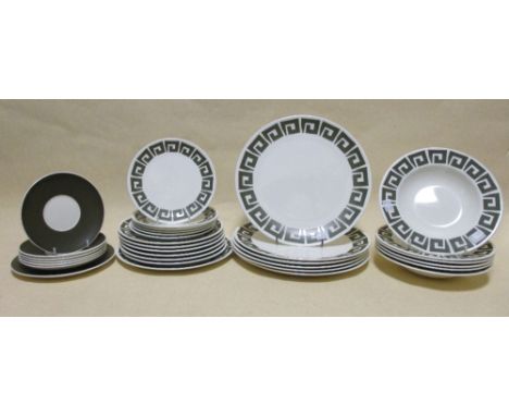 A Wedgwood Susie Cooper service, Keystone Green for six settings  